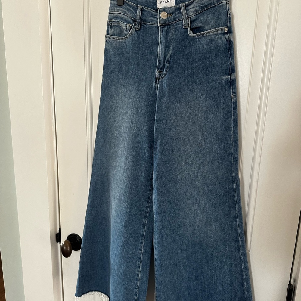 Frame Denim Blue Flare & Wide Leg Jeans
